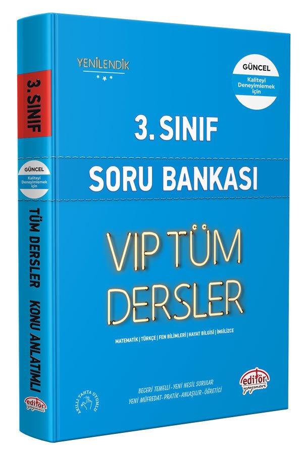 Editör Yayınevi 3. Sınıf VIP Tüm Dersler Soru Bankası Mavi Kitap