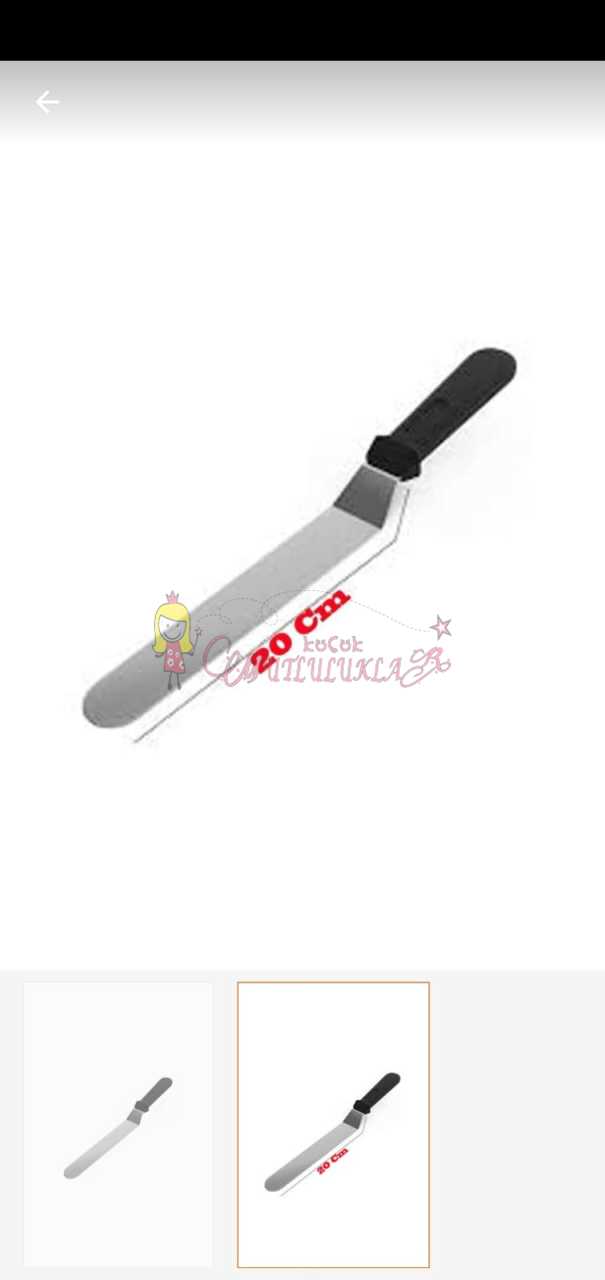 Eğik Pasta Sıvama Spatulası Oval Uçlu Krema Paleti