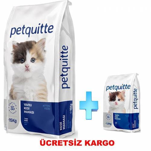 Petquitte Kitten Yavru Kedi Maması 15 Kg + 1,5 Kg Mama Hediyeli