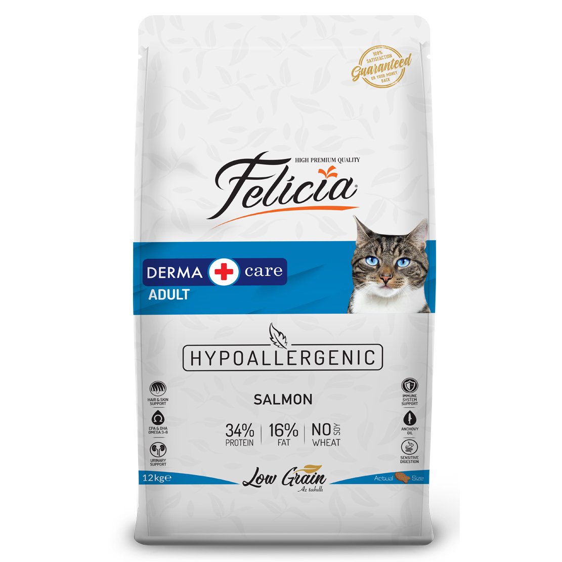 Felicia Az Tahıllı 12 Kg Yetişkin Somonlu HypoAllergenic Kedi Maması