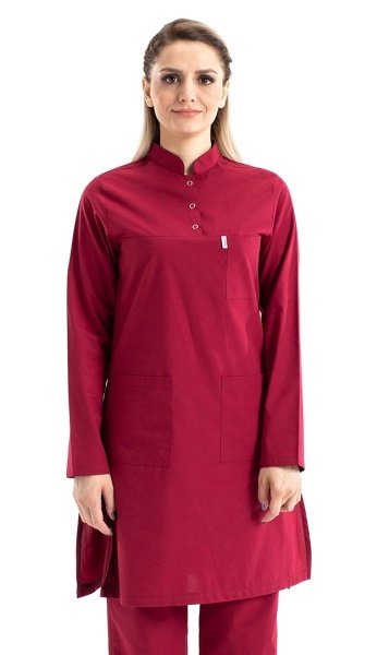 Tesettur Hemsire Formasi Tek Ust Hakim Yaka Model Terikoton Kumas Tst 03