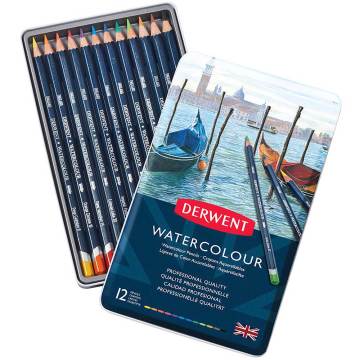 Derwent Watercolour Suluboya Kalemi Metal Kutu 12'li