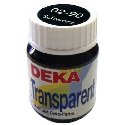 Deka Transparent 25 ml Cam Boyası 02-90 Schwarz (Siyah)
