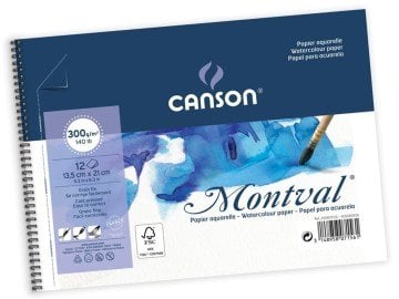 CANSON MONTVAL SPİRALLİ SULUBOYA BLOK 300 GR. 24*32 CM 12 SAYFA