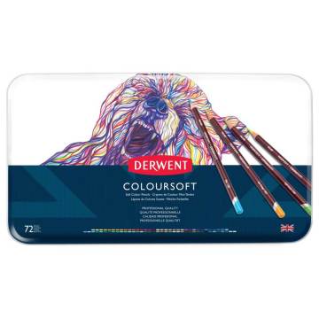 Derwent Coloursoft Kuru Boya Kalemi Metal Kutu 72'li