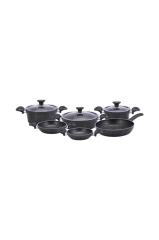 Karaca Apricot Bio Granit Mega Black 9 Parca Tencere Seti