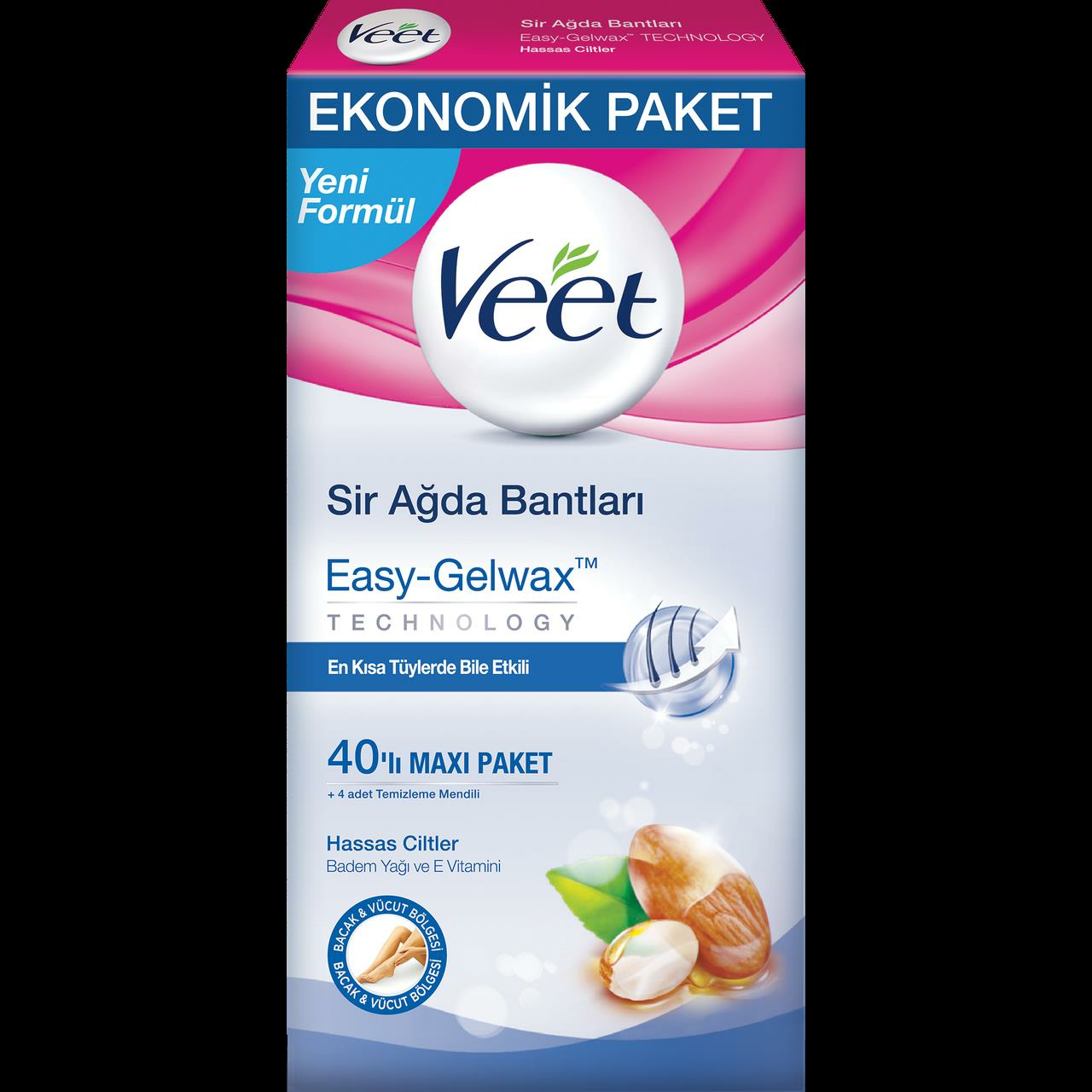 Veet Hassas Ciltler Için Maxi Paket Sir Ağda Bandı 40 Adet Veet 7002