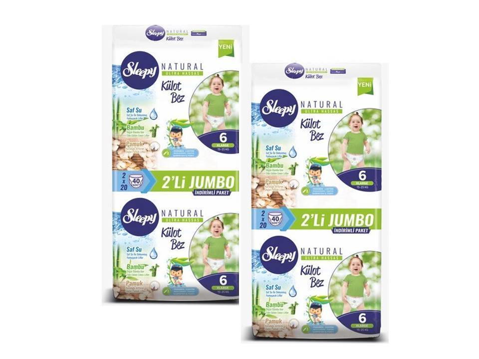 Sleepy Natural Külot Bez 6 Numara Xlarge 20 Adet 4�lü Paket Satın Al