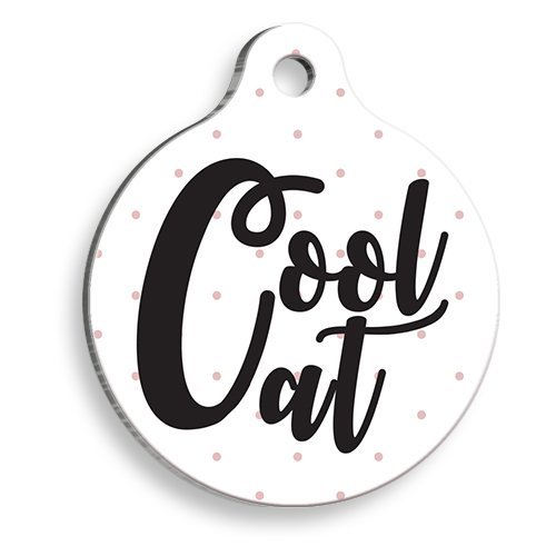 Cool Kedi Yuvarlak Kedi Künyesi · PetTagArt Yeni Yıl ve Noel