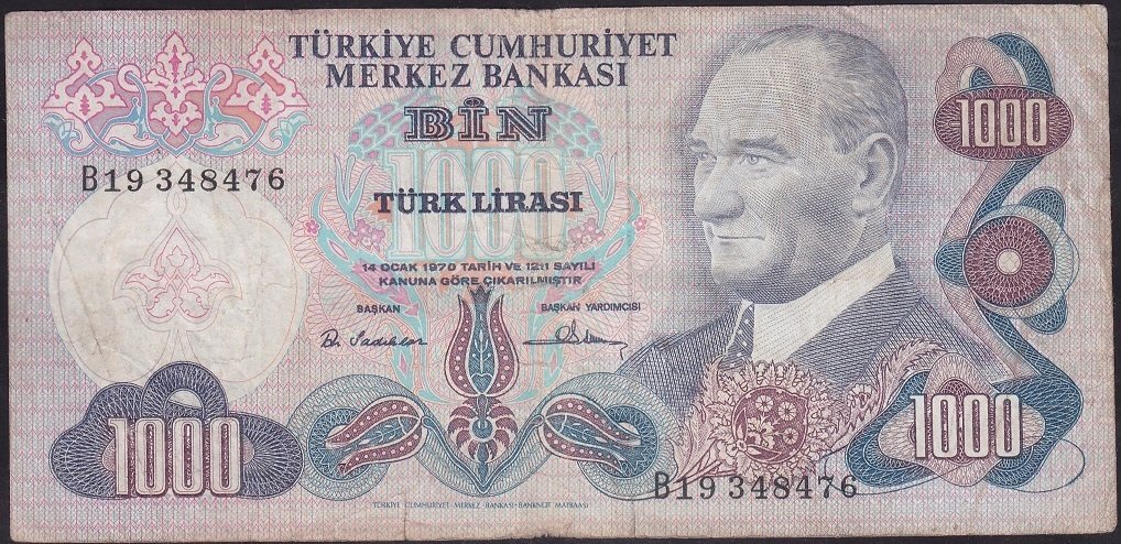 6 Emisyon 1 Tertip 1000 Lira B19 348476 Temiz Eski Kagit Para Fiyatlari