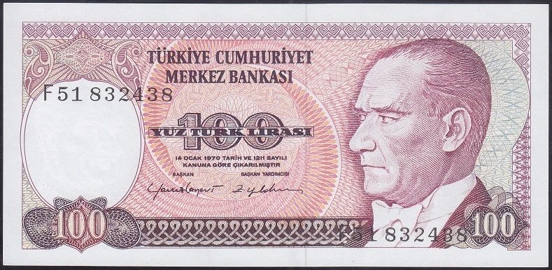 7 Emisyon 2 Tertip 100 Lira F51 832438 Cilalti Cil Eski Kagit Para Fiyatlari