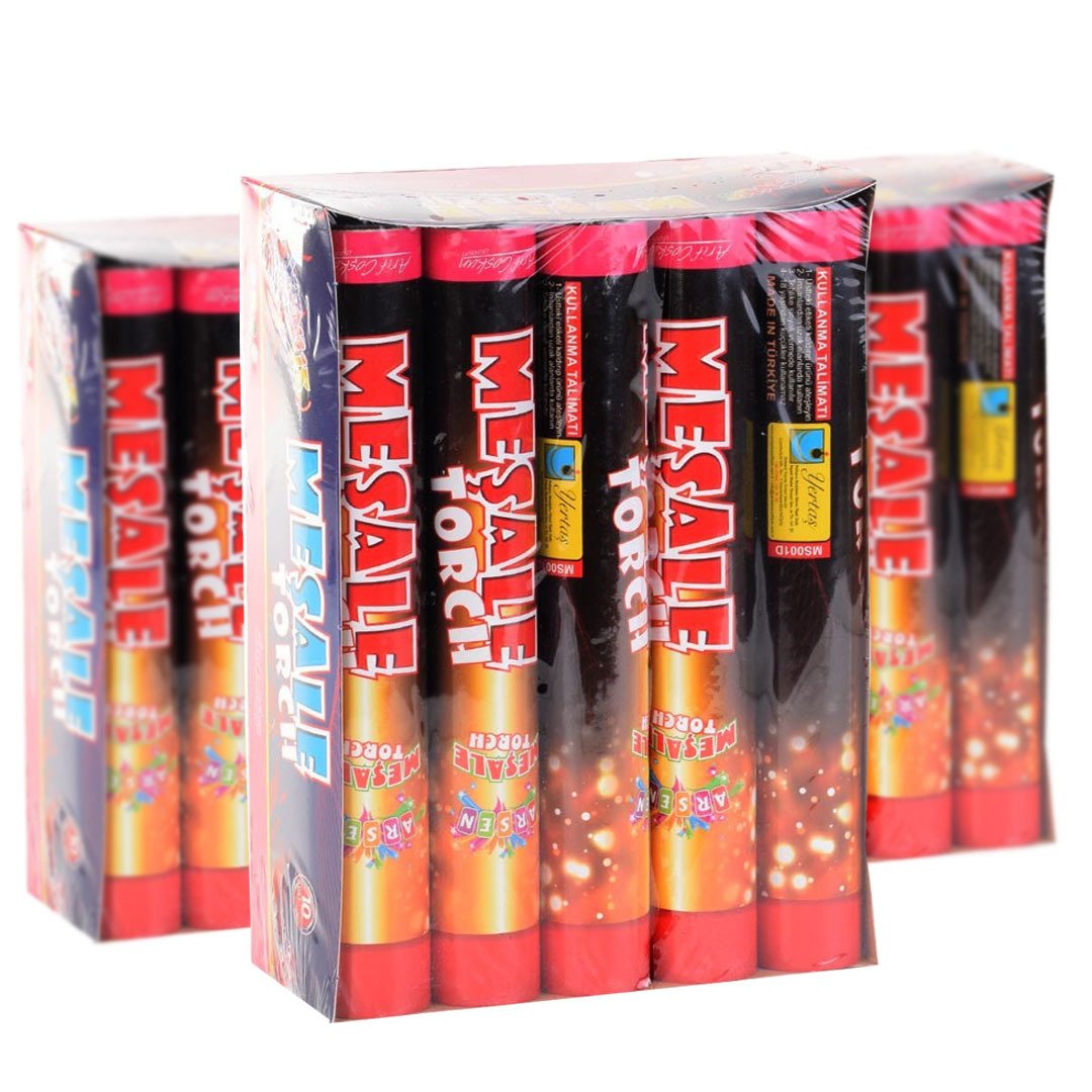 Kırmızı Renk Meşale 10�lu Taraftar Meşalesi Maç Meşalesi