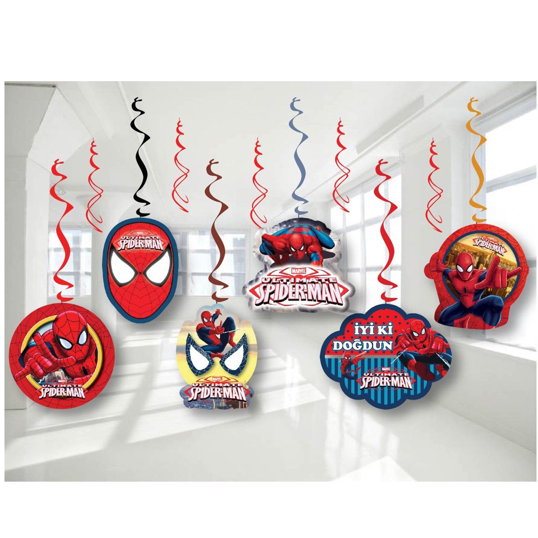 Spidermen Sarkıt Tavan Süsü Spiderman Örümcek Adam Doğum Günü Parti