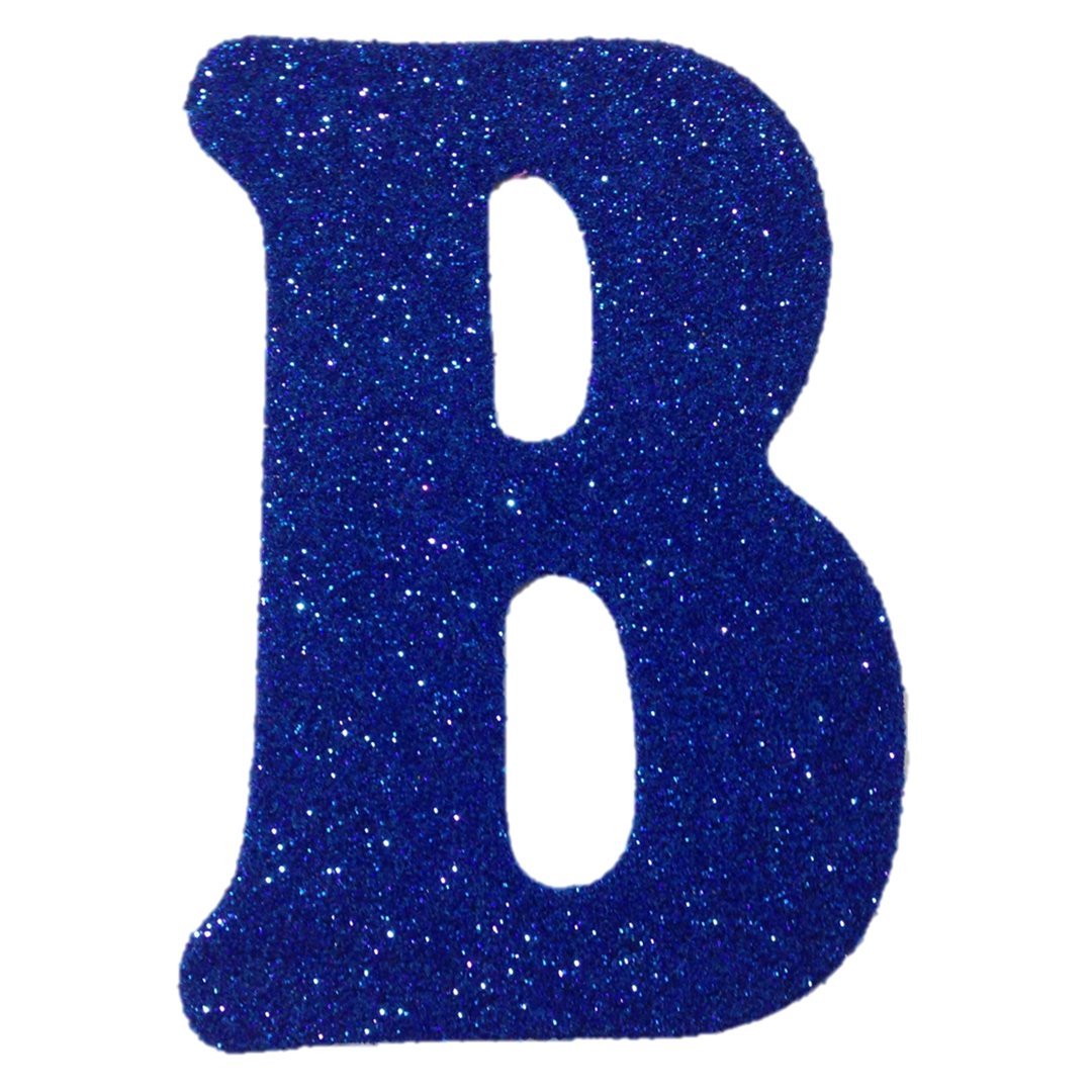 B Harfi Saks Simli Eva 12 cm Eva Harf Sticker