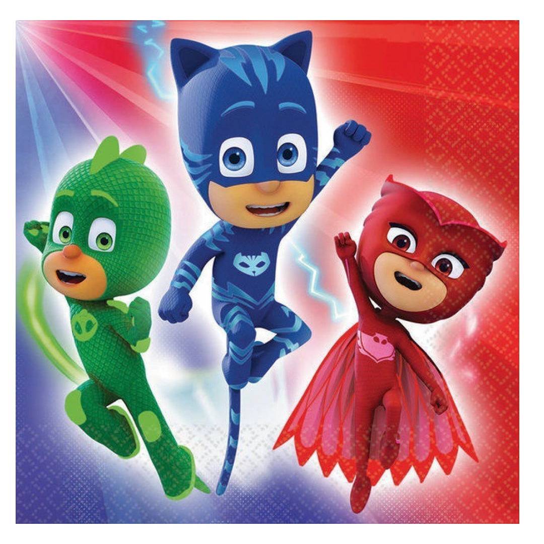 PJ Masks Kağıt Peçete 20 Adet Pj Mask Doğum Günü Parti Malzemeleri
