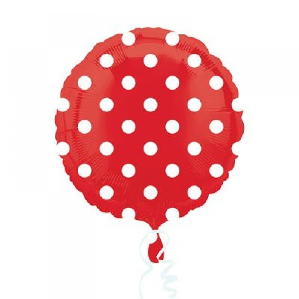 Kırmızı Üzeri Beyaz Puanlı Folyo Balon 2li Şekilli Folyo Balon Çeşitleri