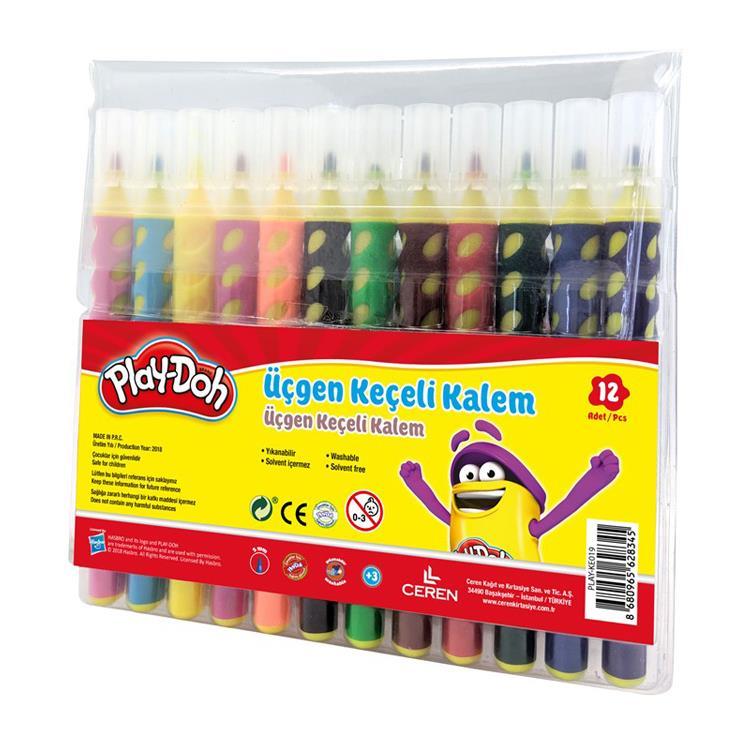 Play Doh Triangle Brush Tip Markers 12 Color Special Case