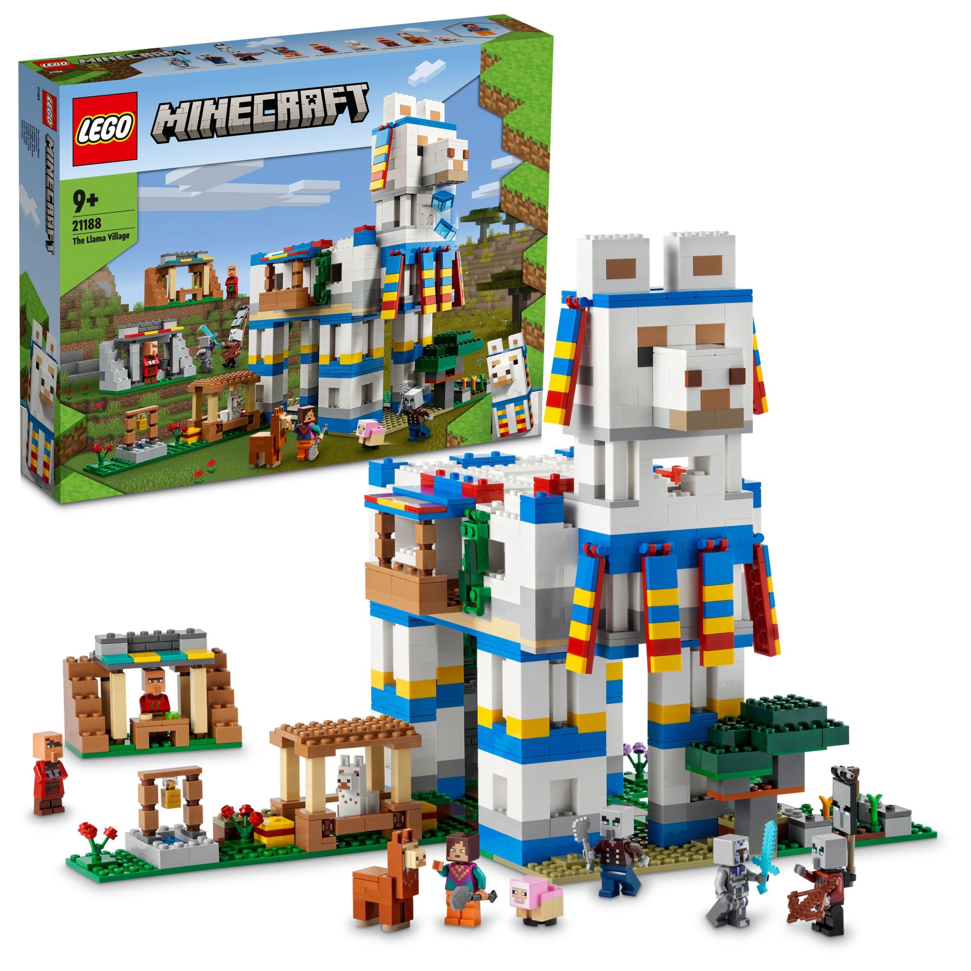 LEGO® Minecraft® Lama Köyü 21188 - 9 Yaş ve Üzeri Çocuklar için Hayvan ve Açılan Ev İçeren Oyuncak Yapım Seti (1252 Parça)