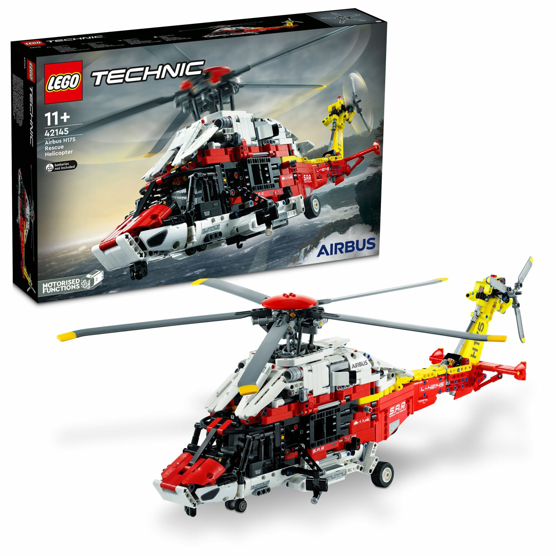 LEGO® Technic Airbus H175 Kurtarma Helikopteri 42145 - 11 Yaş ve Üzeri Çocuklara Helikopterin Nasıl Çalıştığını Öğreten Oyuncak Yapım Seti (2001 Parça)