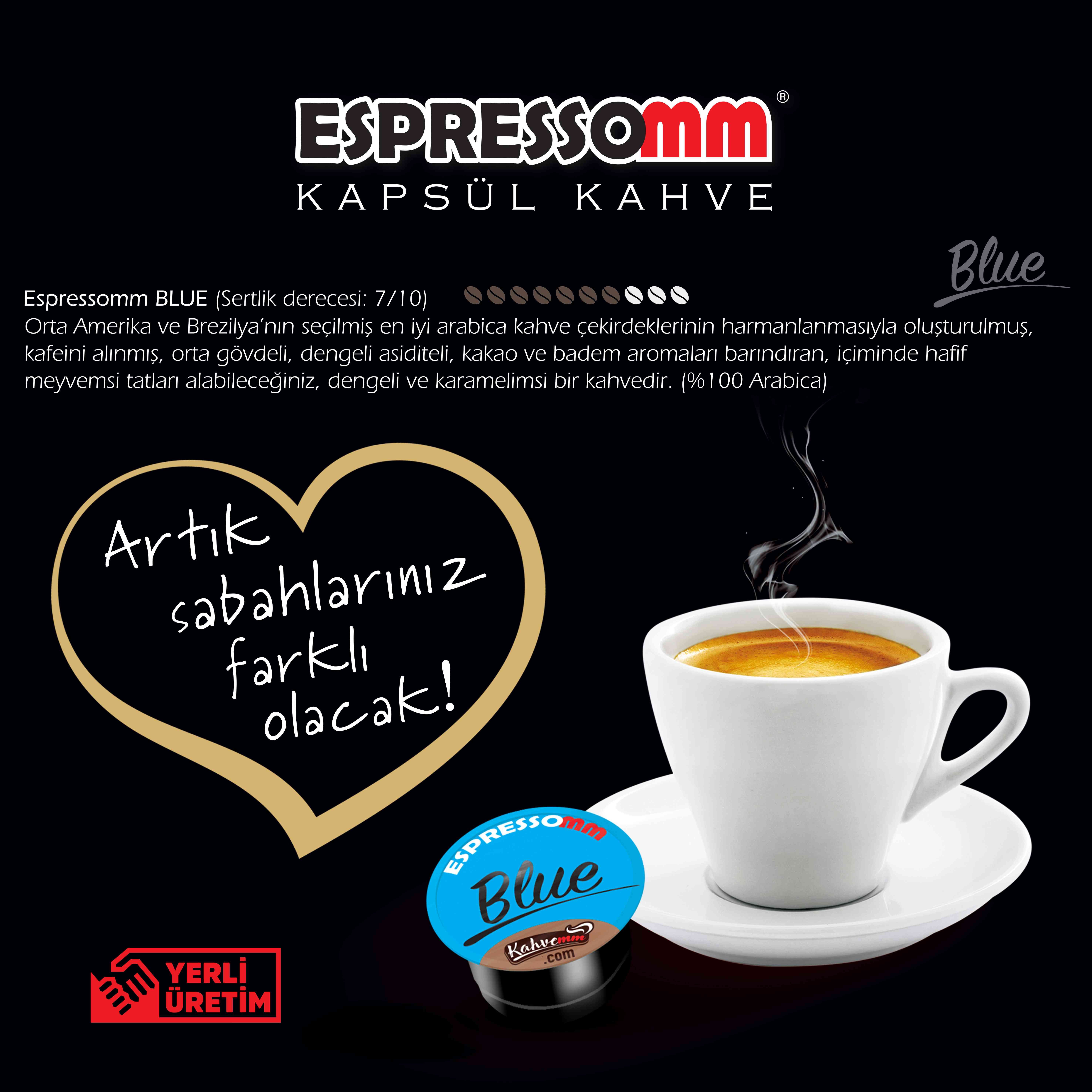 ESPRESSOMM® BLUE KAPSÜL KAHVE TCHİBO® UYUMLU*