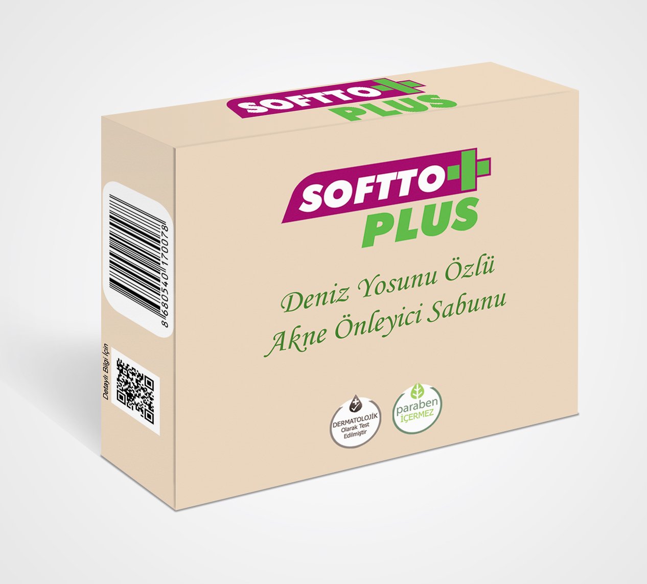 Softto Plus Deniz Yosunu Özlü Akneye Eğilim Gösteren Ciltler İçin Sabun 100 gr
