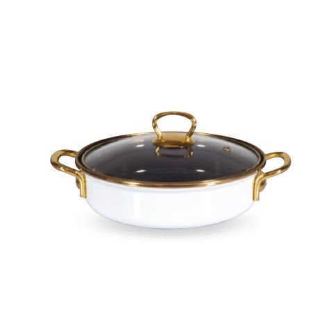 Gold Kitchen Emaye Beyaz Sahan 20 Cm