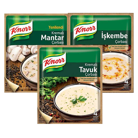 Knorr Hazır Çorba Kremalı Tavuk,Kremalı Mantar,İşkembe