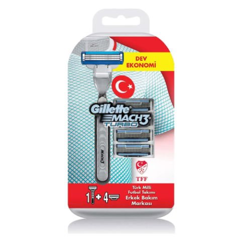 Gillette Mach 3 Turbo Tıraş Makinesi + 5 Yedek Bıçak