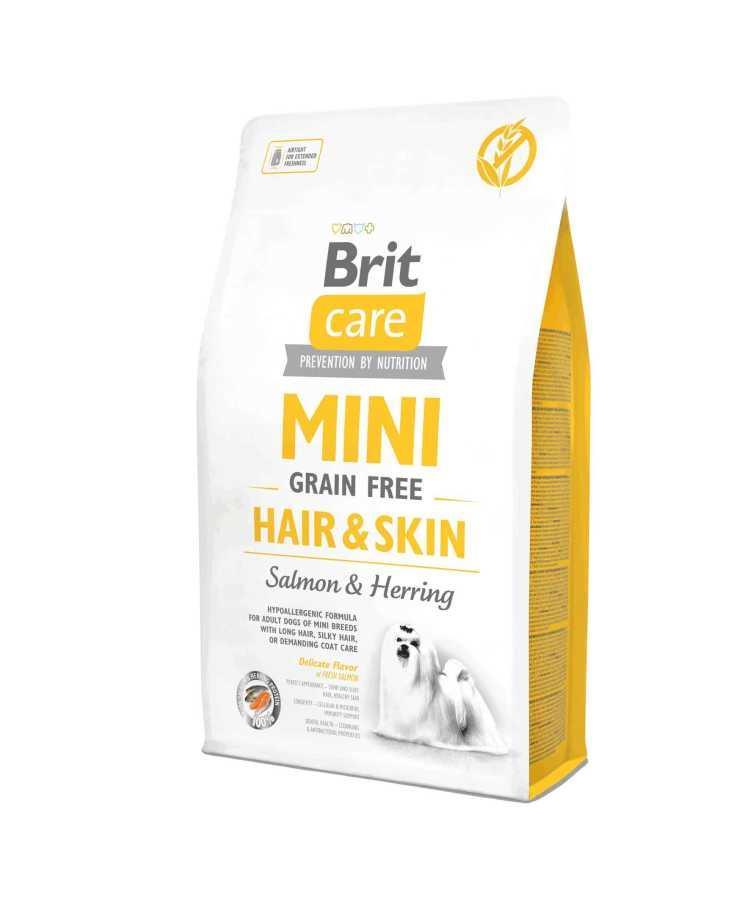 Brit Care Mini Hair Skin Somonlu ve Ringa Balıklı Tahılsız Köpek Maması