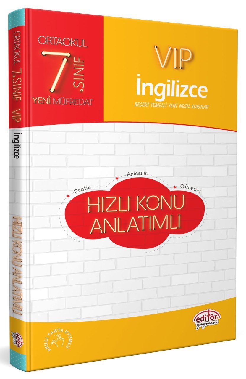 Editör Yayınları 7.Sınıf VİP İngilizce Hızlı Konu Anlatımı