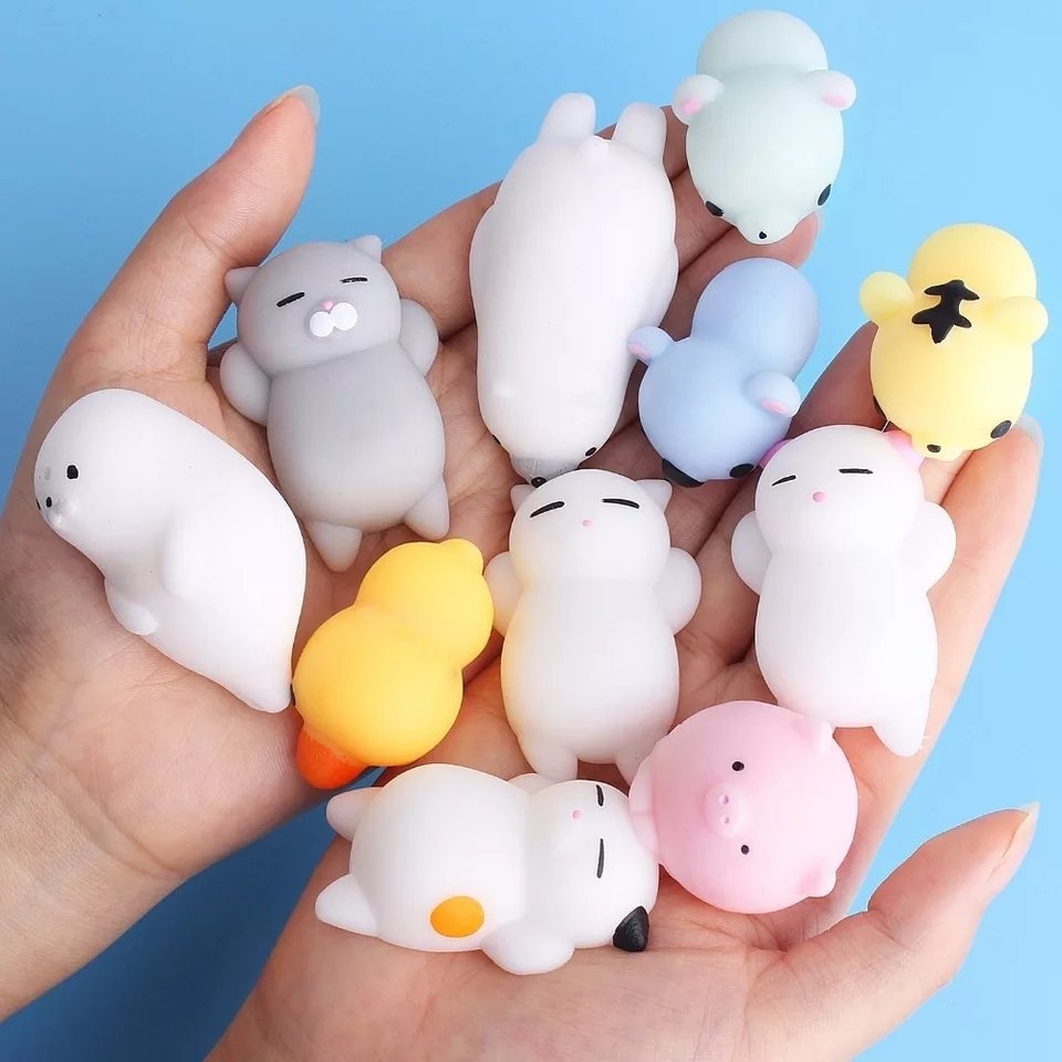 Squishy Mini Hayvanlar Jel Sukuşi Tembel Kedi ve Arkadaşları Anahtarlık