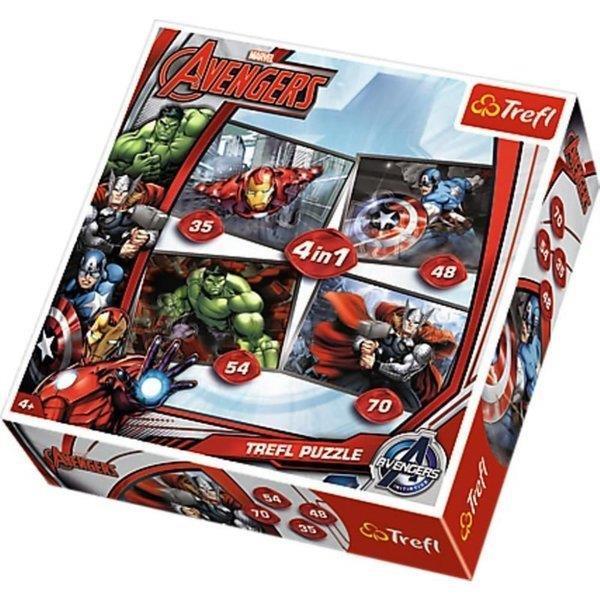 Trefl 4Lü Puzzle 35+48+54+70 Parça Avengers