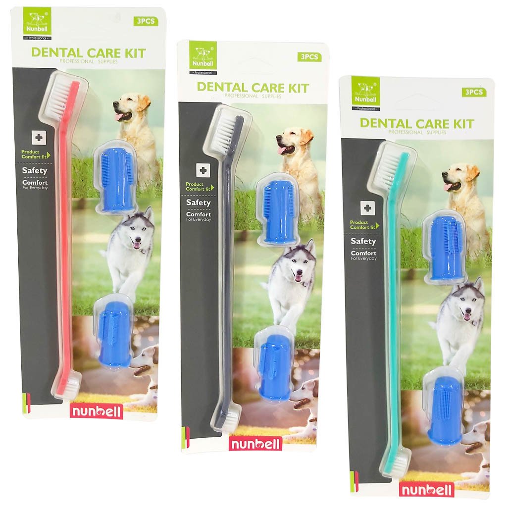 Nunbell Kedi Köpek Diş Fırçası+ Parmak Diş Fırçası Set