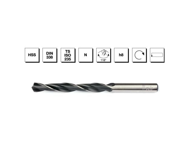 HSS DIN 338 Silindirik Saplı Kısa Matkap Ucu 8.5 mm - HADDELİ