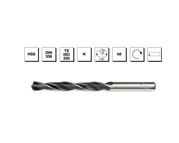 HSS DIN 338 Silindirik Saplı Kısa Matkap Ucu 6.7 mm - HADDELİ