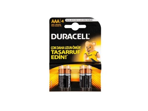 Duracell Alkalin AAA İnce Kalem Pil 4'lü Paket