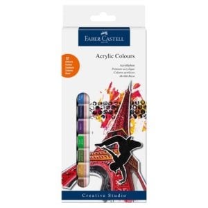 Faber Castell Akrilik Boya 12 ml 12 Renk Tüp