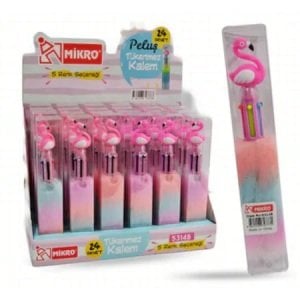 Mikro 6 Renk Tükenmez Kalem Flamingo - Peluş