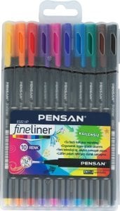 Pensan Fineliner Keçe Uçlu Kalem 0.4 mm 10'lu Plastik Kutulu 6500