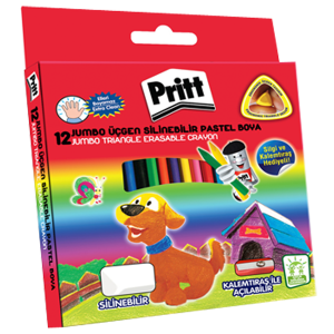 Pritt Pastel Boya Jumbo Silinebilir Üçgen 12'li