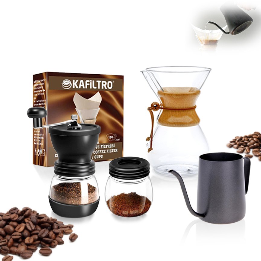 Barista *Chemex Set-2 (4'lü Set) - Barista Pour Over Starter Set Barista *Chemex Set-2 (4'lü Set) - Barista Pour Over Starter Set