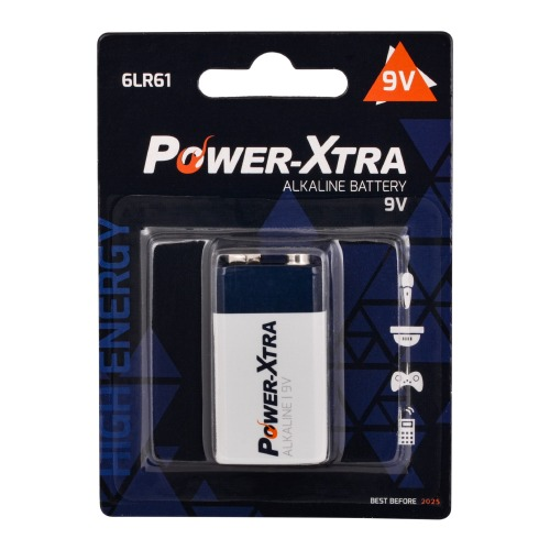 PowerXtra 6LR61/9V Size Alkaline Pil Tekli Blister 900869503239