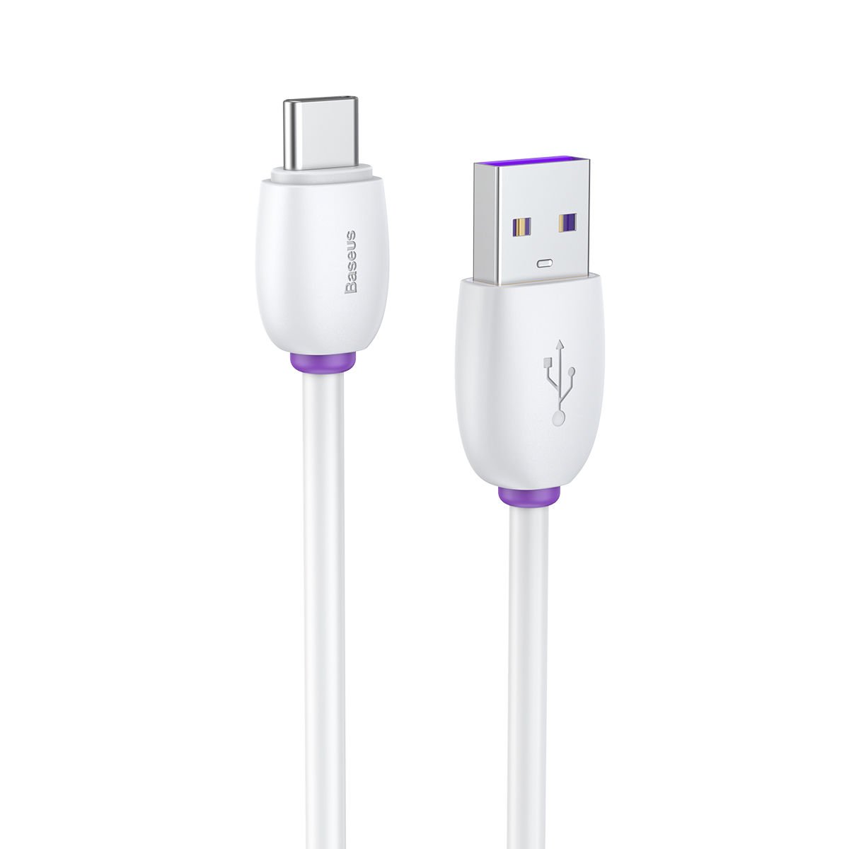 Baseus Purple Ring 5A 40W TypeC 1 Metre Şarj Kablosu Beyaz Baseus