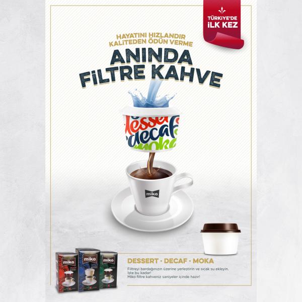 Miko Decaffeinated One Cup Coffee Kafeinsiz Filtre Kahve 10�lu