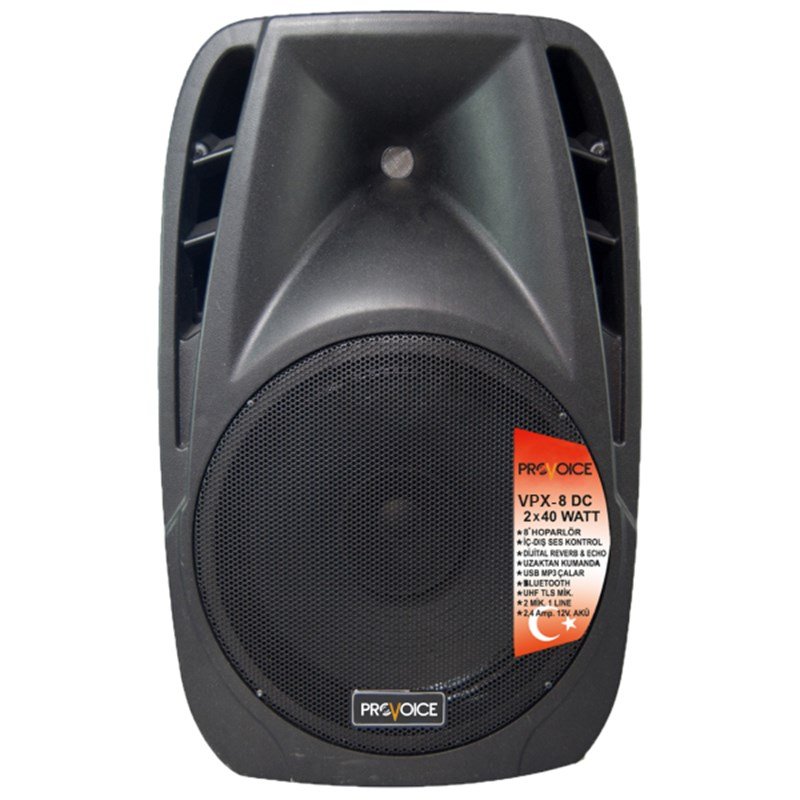 Provoice VPX-8DC 2x40 Watt 8 İnç El+Yak Portatif Şarjlı Anfi Provoice VPX-8DC 2x40 Watt 8 İnç El+Yak Portatif Şarjlı Anfi