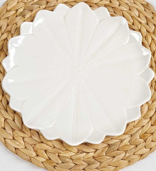 papatya 6 li porselen servis tabagi 25 cm