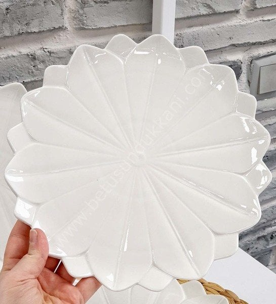 papatya 6 li porselen servis tabagi 25 cm
