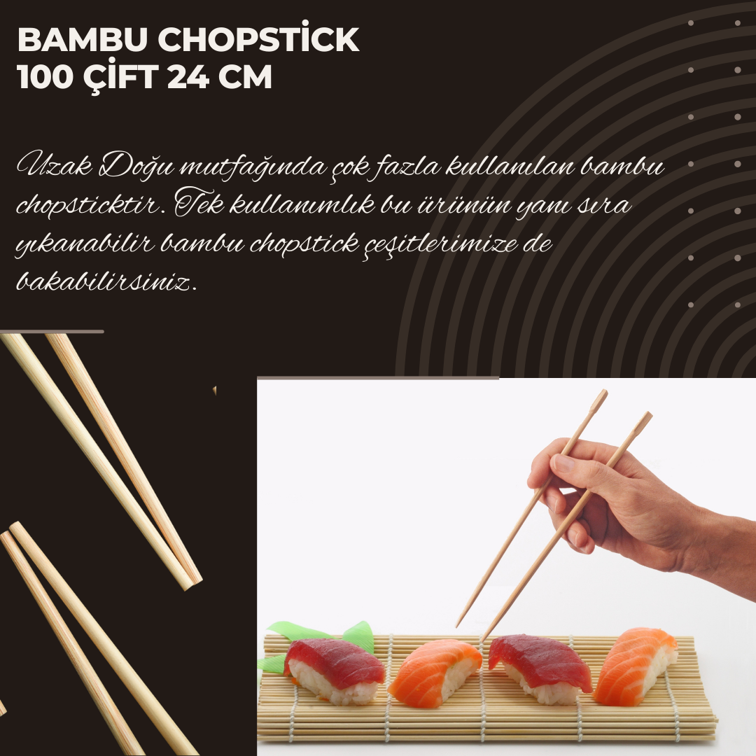 Bambu Chopstick 100 Çift 24 Cm Satın Al!