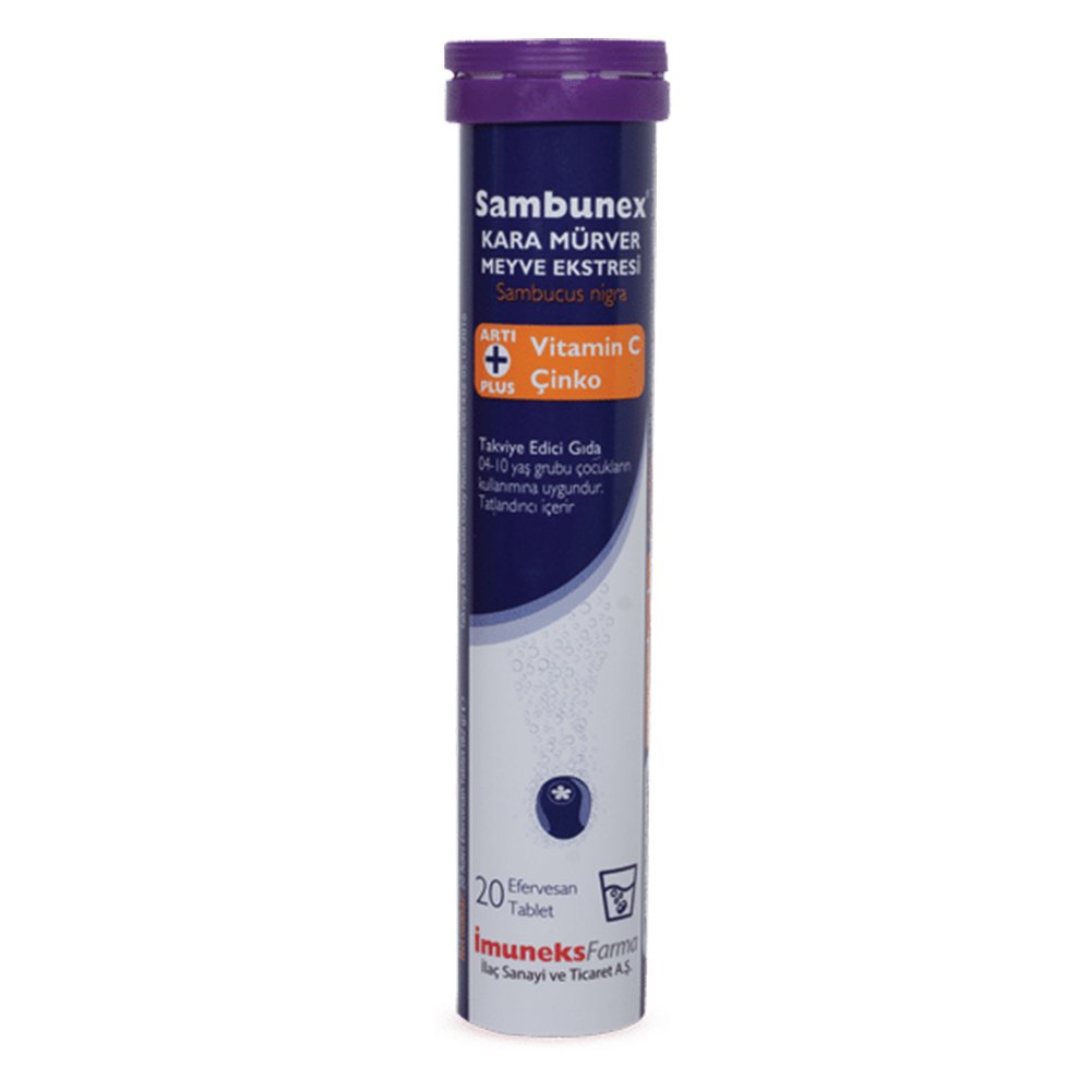 İmuneks Sambunex Kara Mürver Vitamin C+ Çinko Efervesan Tablet 20 Tablet İmuneks Sambunex Kara Mürver Vitamin C+ Çinko Efervesan Tablet 20 Tablet