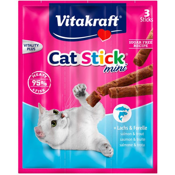 Vitakraft Stick Somon ve Alabalıklı Kedi Ödül Maması 3 Adet 18 Gr